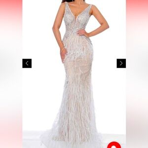 Sherri Hill white studded and feathered gown